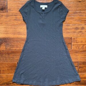 Treasure & Bond Kids' Rib Organic Cotton Henley Dress (Big Kid), size Small 7/8